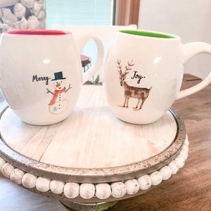 Magenta (Rae Dunn) Merry and Joy mugs